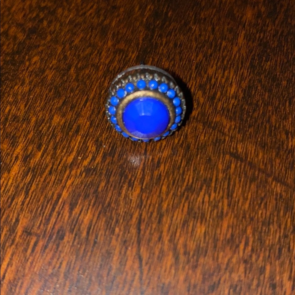 Green and blue stud earrings - Picture 3 of 4